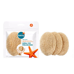 بالمي - ليفة استحمام طبيعية مقشرة للوجه 3 قطع