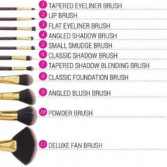 بي اتش - مجموعة فرش المكياج بينك اي| دوت اسود 11 فرشاة