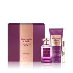 طقم ابيركرومبي آند فيتش أوثينتيك نايت ومن - أو دي بارفيوم (نسائي) 100 مل 3 قطع