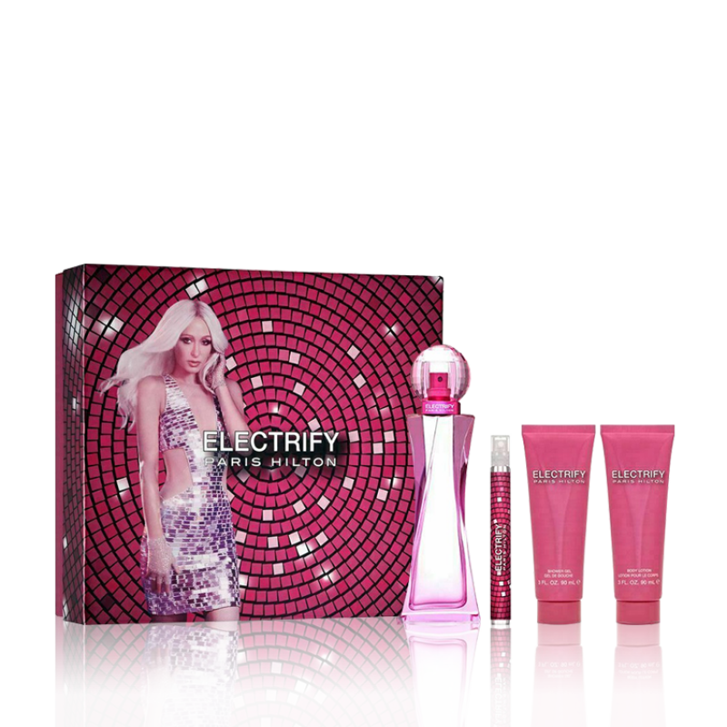 طقم باريس هلتون اليكتريفاي - أو دي بارفيوم (نسائي) 100مل 4قطع