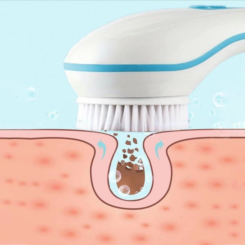 فرشاة الجسم الالكترونية مع مقبض اضافي للاماكن الصعبه