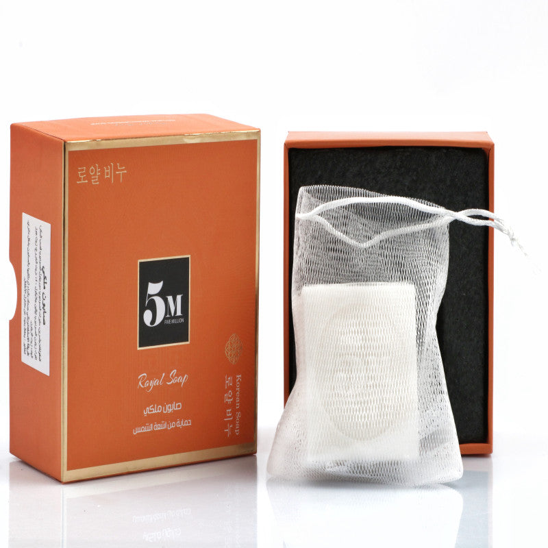 صابون 5 ام البرتقالي – عناية يومية بتقنية كورية + حماية من أشعة الشمس