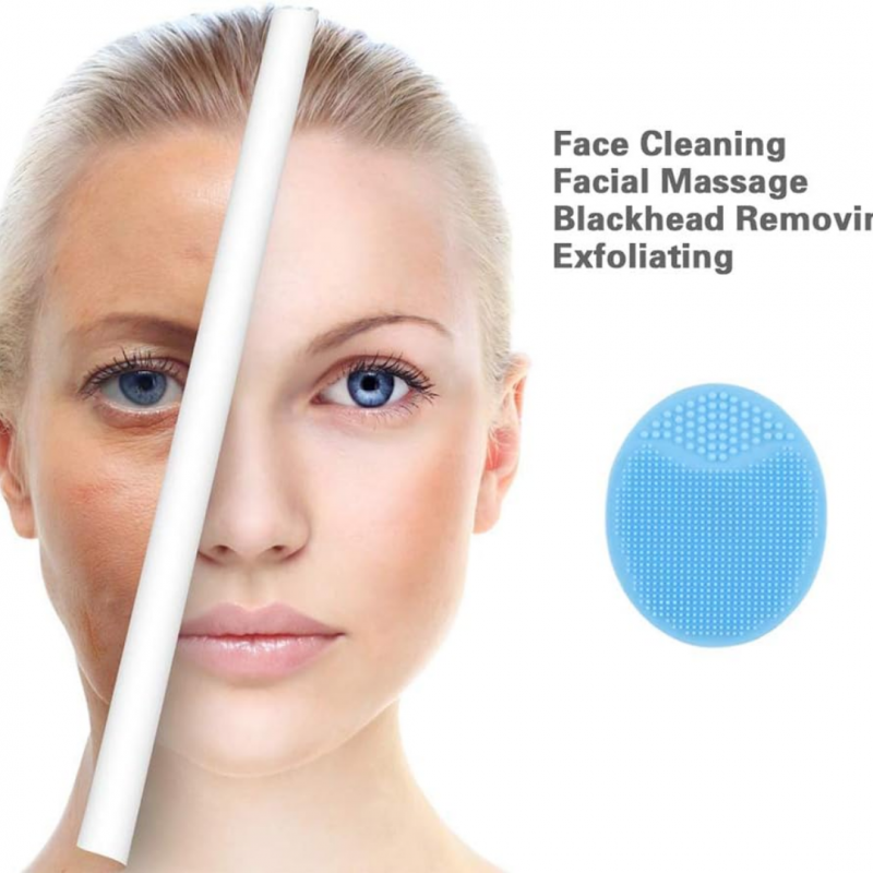 فرشاة السيليكون لتنظيف وتقشير الوجه والرؤوس السوداء - اخضر