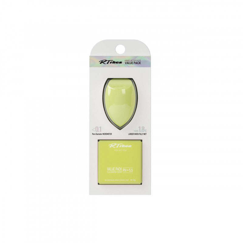 كي اس دي - اسفنجة هوائية وصابون منظف للمسة لطيفة على البشرة - اخضر 214