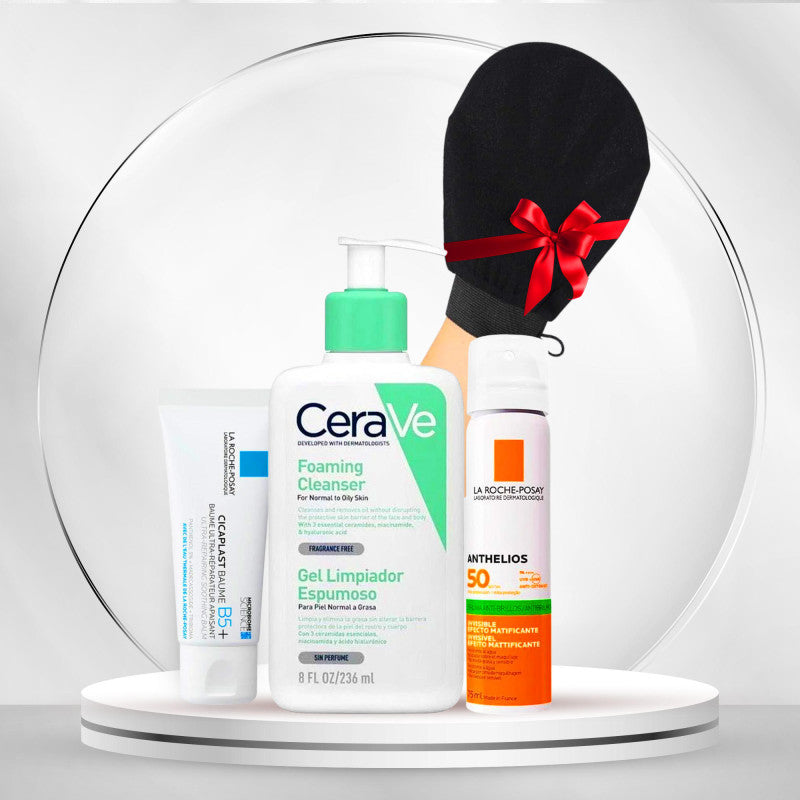 باقة العناية الأساسية للبشرة الدهنية – من CeraVe وLa Roche-Posay