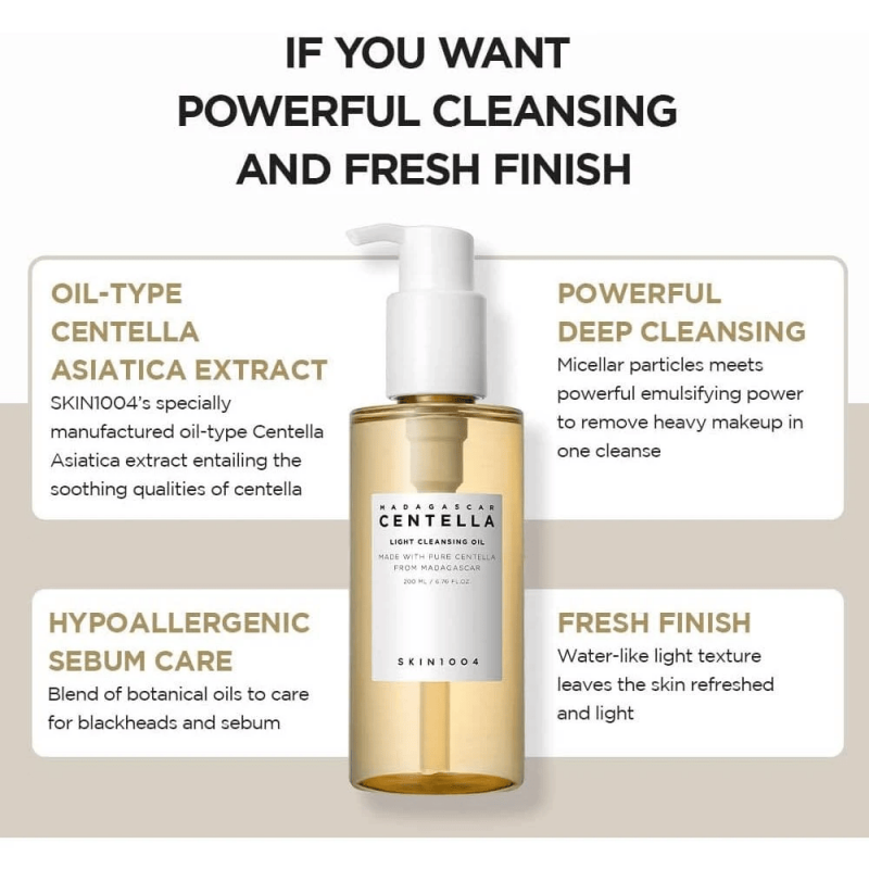 سكين 1004 - غسول زيتي لتنظيف البشرة والمسام بخلاصة السنتيلا 200مل