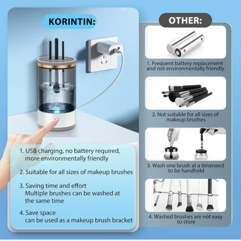 آلة تنظيف فرش المكياج الكهربائية، آلة تنظيف فرش المكياج السريعة، منظفات فرش المكياج بخلاط التجميل لجميع أحجام فرش المكياج