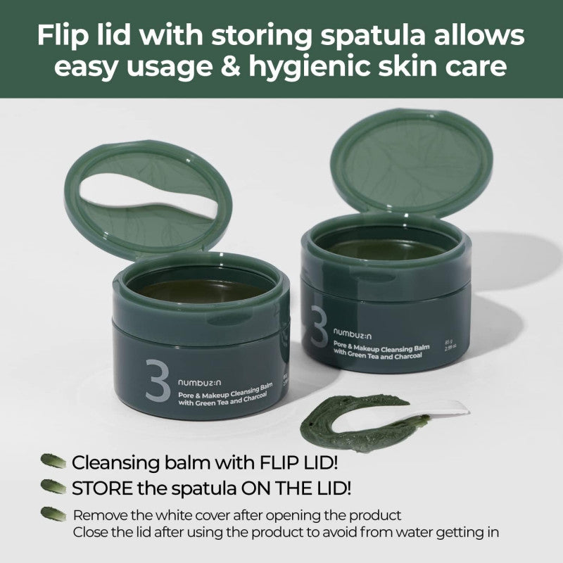 نومبوزين‏ - بلسم 3 لتنظيف المسام والمكياج بالشاي الأخضر والفحم 85 جم