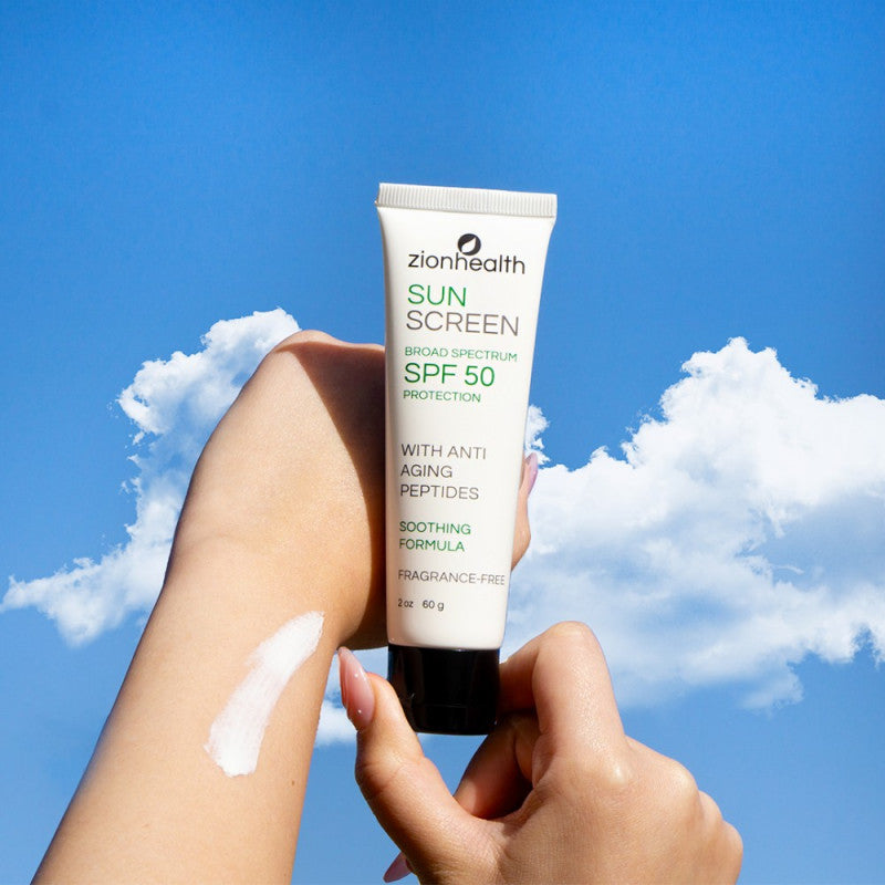 زيون هيلث - كريم واقي شمس بالصبار والبيبتايد المقاوم للشيخوخه بعامل حماية من الشمس 50 درجة 60 جم
