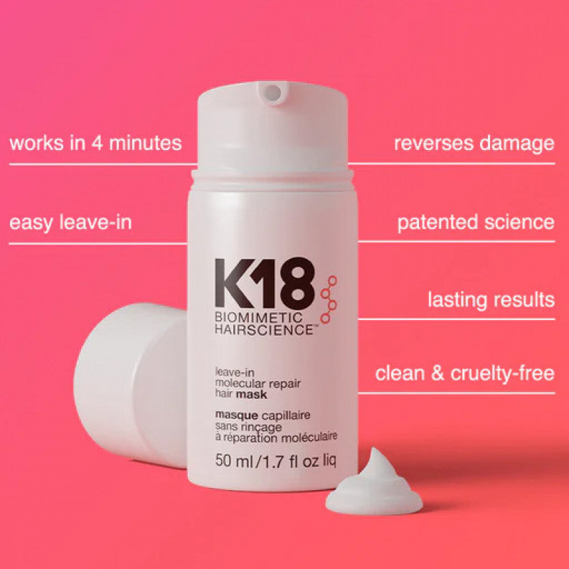 كي 18 - قناع يترك على الشعر للاصلاح الجزيئي بالببتيدات 50 مل