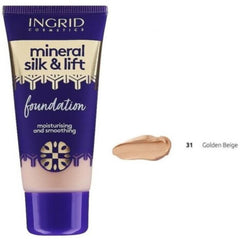 إنجريد ميك أب كريم أساس معدني حريري ومعزز بيج غامق ذهبي رقم 031 - 30مل